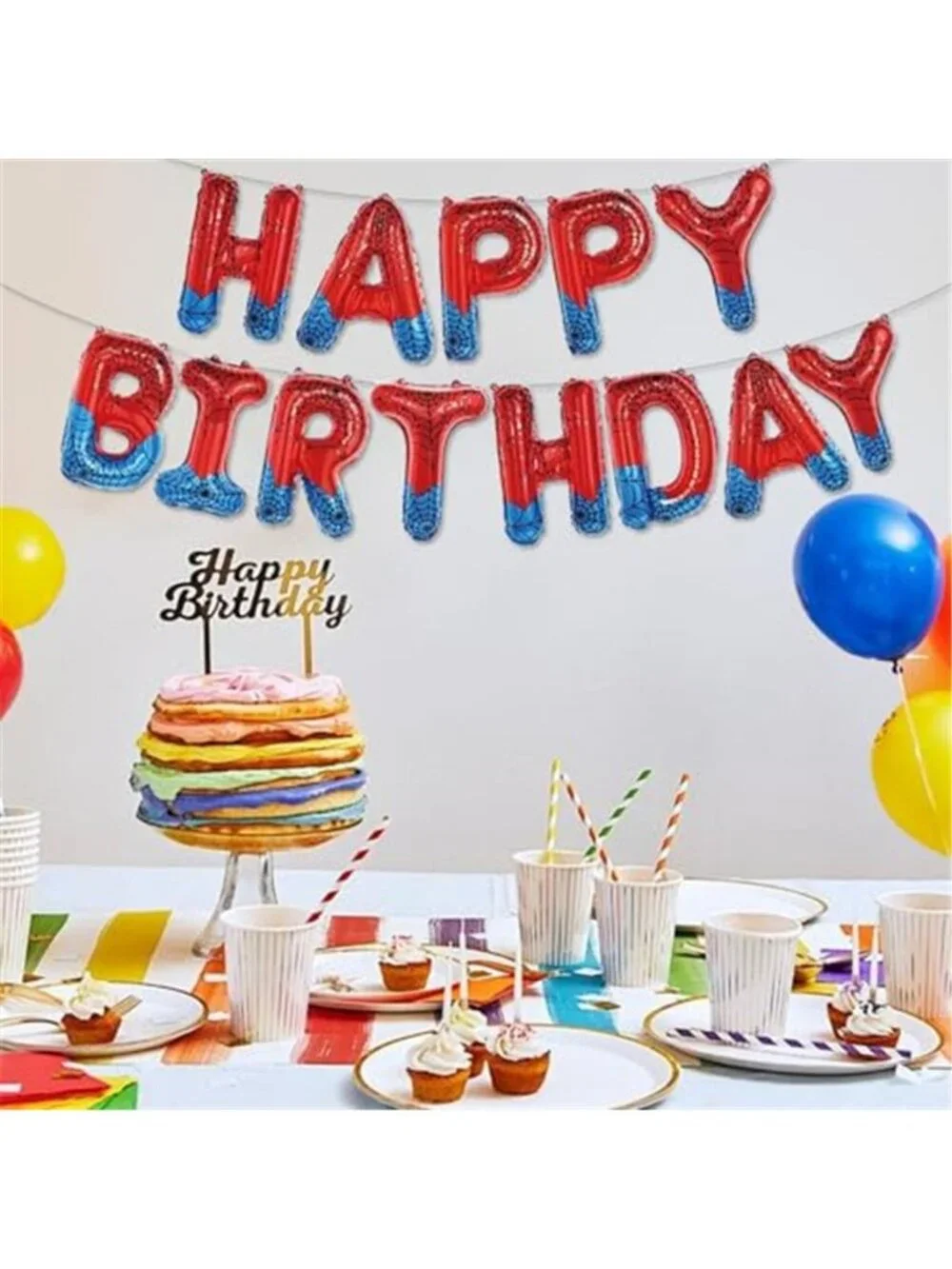 Spiderman Happy Birthday Balloons Superhero Party Decorations Kids 16 Inch Foil
